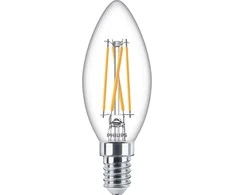 Philips Warm Glow LED žvakė, E14, 2200-2700 K, 340 lm, pritemdoma, skaidri