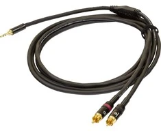 PROEL 3,5 mm stereo vyriškas - 2 x RCA vyriškas, 1,5 m, juodas