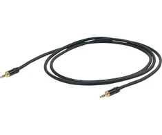 PROEL 3,5mm stereo uros - 3,5mm stereo uros, 1,5m, musta