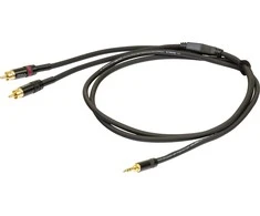 PROEL 3,5mm stereo vyriškas - 2 x RCA vyriškas, 5m, juodas