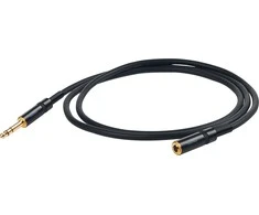 PROEL 6,3mm stereo moteriškas - 6,3mm stereo vyriškas, 5m, juodas