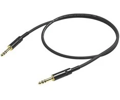 PROEL 6,3mm stereo uros - 6,3mm stereo uros, 5m, musta