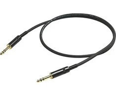 PROEL 6,3mm stereo vyriškas - 6,3mm stereo vyriškas, 2m, juodas