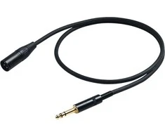 PROEL 6,3mm stereo vyriškas - XLR vyriškas, 3m, juodas
