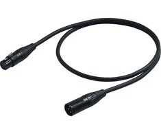 PROEL mikrofono laidas, 0,5m, juodas