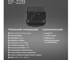 Projektorius Epson | EF-22B | Full HD (1920x1080) | 1000 ANSI lumens | Juodas
