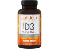 Puhdas+ Premium D3-vitamiini 100 µg, 120 kaps