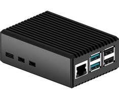Raspberry Pi -alumiinikotelo jäähdytyssiilillä, Raspberry Pi 5 B, musta