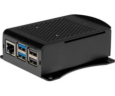 Joy-IT Aluminiumcase for Raspberry Pi 5 - juodas, with mount