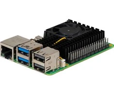 Joy It Raspberry Pi -jäähdytyssiili tuulettimella, Raspberry Pi 5 B, musta