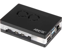 Raspberry dėklas Acryl Fan juodas (Joy-it), skirtas Raspberry Pi 4 B
