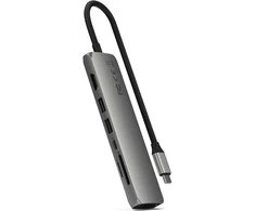 SATECHI 7-in-1 USB-C Slim Multiport Adapteris with Ethernet (Kosminė pilka)