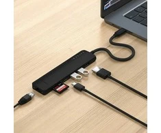 SATECHI 7-in-1 USB-C Slim Multiport Adapteris with Ethernet (Juodas)