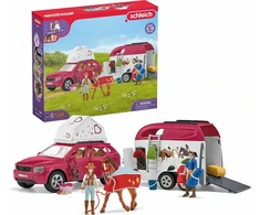Schleich Horse Club 42535 - Seikkailu autolla ja hevostenkuljetusvaunulla
