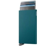 „Secrid Cardprotector Fluted+“ kortelių dėklas, žalsvai mėlynas
