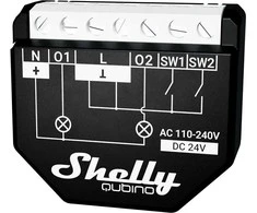 Shelly Qubino Wave 2PM Z-Wave 2 kanalų relė