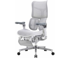 Sihoo Doro S300 -ergonominen toimistotuoli jalkatuella, valkoinen