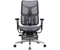 Sihoo Doro S300 -ergonominen toimistotuoli jalkatuella, musta