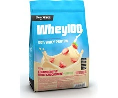 SportLife Whey100 Stevia baltojo šokolado-braškių išrūgų baltymai, 700 g