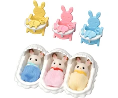 SYLVANIAN FAMILIES Šokoladiniai zuikio trynukai ir vaikų priežiūros reikmenys Vaikams