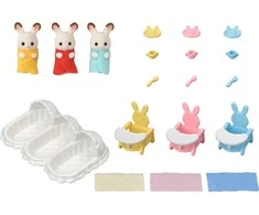 SYLVANIAN FAMILIES Šokoladiniai zuikio trynukai ir vaikų priežiūros reikmenys Vaikams