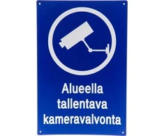 Tammer Brands Ženklas, Teritorijoje stebima kamera, 20 x 30 cm, mėlyna