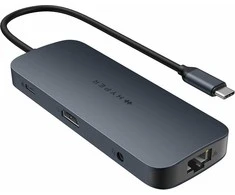 HyperDrive Next USB-C-Hubi, 10 porttia, muistikortinlukijat, keskiyön sininen