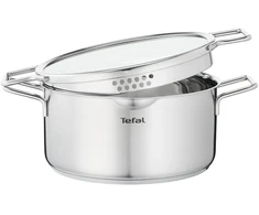 TEFAL Nordica H8524435 - Round - Nerūdijantis plienas - Nerūdijantis plienas - Ceramic - Gas - Halogen - Induction - Sealed plate - 250 °C - Glass
