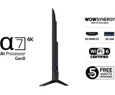 LG UHD AI 65UA73006LA 165,1 cm (65") 4K „Ultra HD“ išmanusis televizorius „Wi-Fi“ juodas