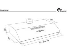Thermex Manchester Standard gartraukis, baltas, 60 cm