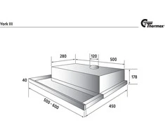 Thermex York III Standard gartraukis, pilkas/plieno, 60 cm