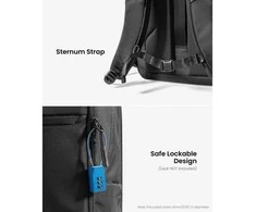 tomtoc UrbanEX-T77 Nešiojamas kompiuteris Backpack, 26 l, musta