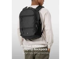 tomtoc UrbanEX-T77 Nešiojamas kompiuteris Backpack, 22 l, musta