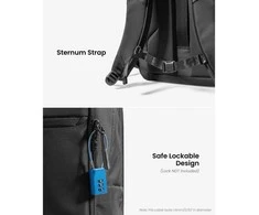 tomtoc UrbanEX-T77 Nešiojamas kompiuteris Backpack, 32 l, musta