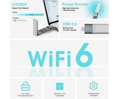 TP-LINK | AX3000 didelio stiprinimo dviejų dažnių „Wi-Fi 6“ USB adapteris | Archer TX50UH