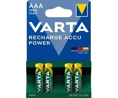 Varta įkraunamos Accu baterijos, AAA, 1000 mAh, 4 vnt, NiMH