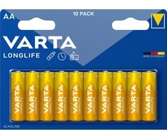 Varta Longlife šarminė baterija, 10 AA (LR6) baterijų