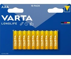 Varta Longlife šarminė baterija, 10 vnt AAA (LR03) baterijų
