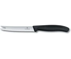 Victorinox Victorinox virtuvinis peilis, dantytas sūrio ašmenys 11 cm, juoda