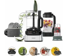Kenwood FDM73.850SS, 3 l, pilka, mygtukai, plakimas, maišymas, kapojimas, pjaustymas, minkymas, maišymas, maišymas, 1 m, 0,5 l
