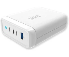 Wave 100 W USB-latausasema, 3x USB-C + 1x USB-A, valkoinen