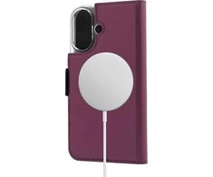 Dėklas Wave BookCase -suojakotelo, MagSafe-yhteensopiva, Apple iPhone 16, Smoky Sangria