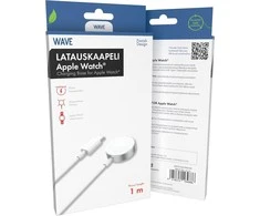 Apple Wave Qi smartwatch charging cable with magnet, Apple Watch, baltas/sidabrinis