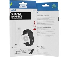Wave silikoninė apyrankė, Apple Watch 42 mm / 44 mm / 45 mm, juoda