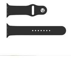 Wave silikoninė apyrankė, Apple Watch 42 mm / 44 mm / 45 mm, juoda