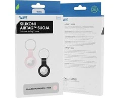 Dėklas Wave silikoninis dangtelis su raktų pakabuku, Apple AirTag, rožinė