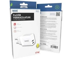 Wave Banginio tinklo įkroviklio adapteris 2 x USB, 3,1 A, baltas