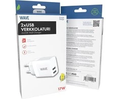 Wave Banginio tinklo įkroviklio adapteris 2 x USB, 3,1 A, baltas
