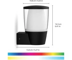 Sieninis lauko šviestuvas WiZ Smart WiFi 8,5 W | 2700–5000 K (RGB)