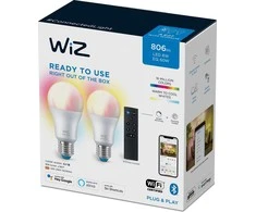 WiZ išmanioji lempa, E27, RGBW – visų spalvų ir atspalvių baltos šviesos, Wi-Fi, 806 lm, 2 pakuotės ir WiZ Remote